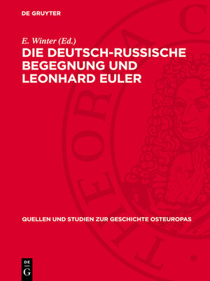 cover image of Die deutsch-russische Begegnung und Leonhard Euler